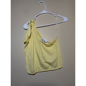 Sadie & Sage One Shoulder Butter Yellow Crop Top | Size Small | Cottagecore